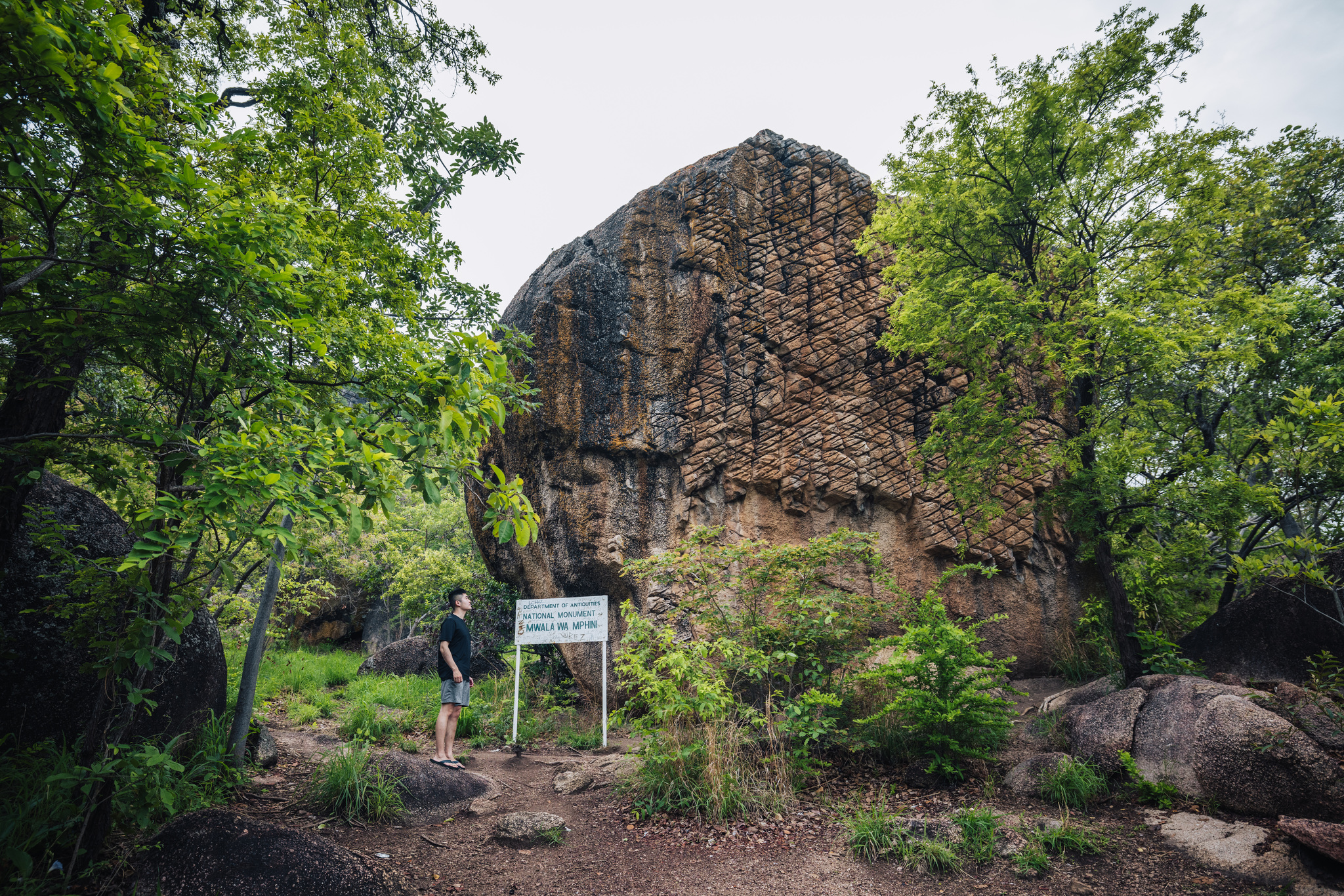 Mwala wa Mphini, the 'rock of scars', a national monument on the road to Cape Maclear