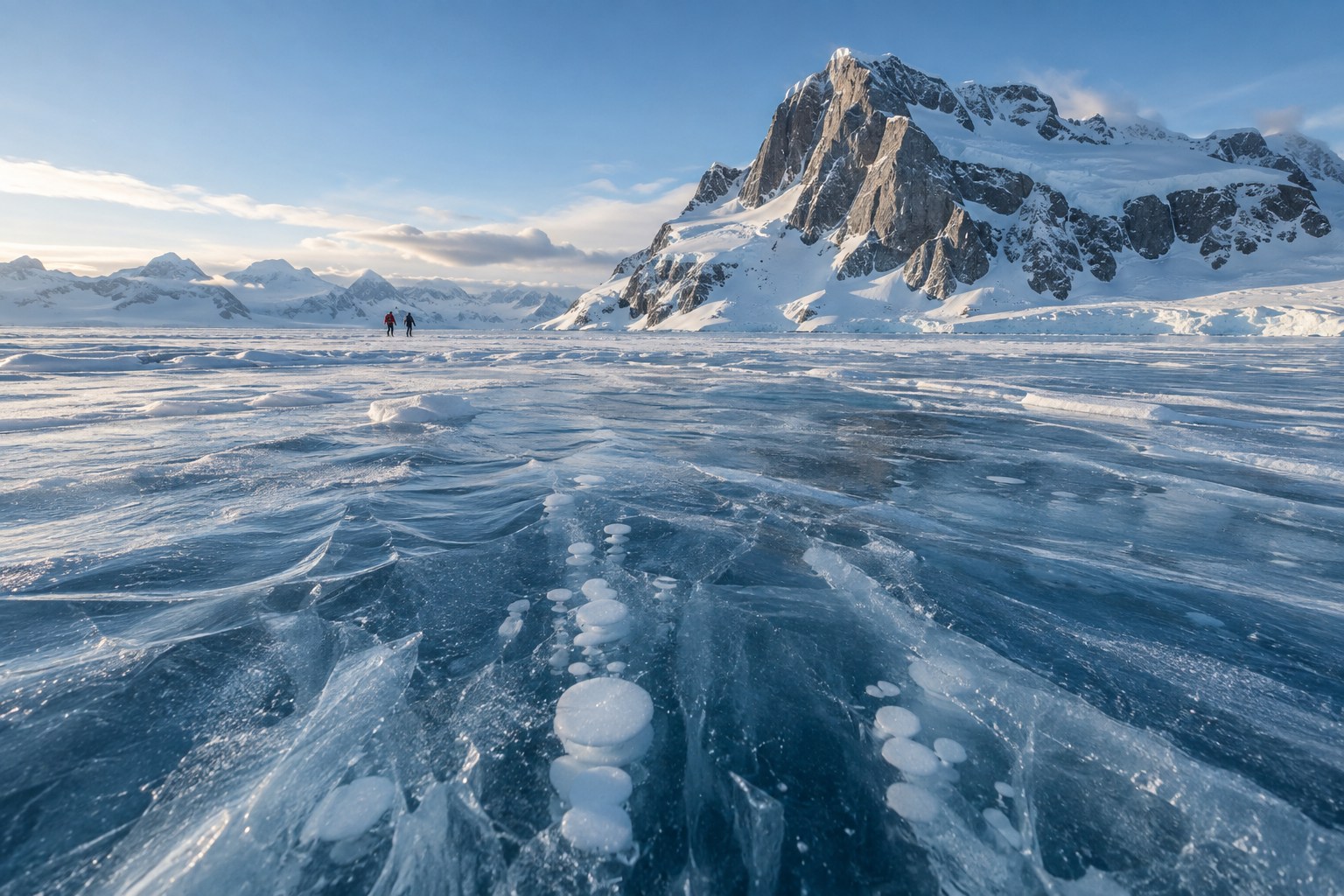 The textures of blue Antarctic glacier ice