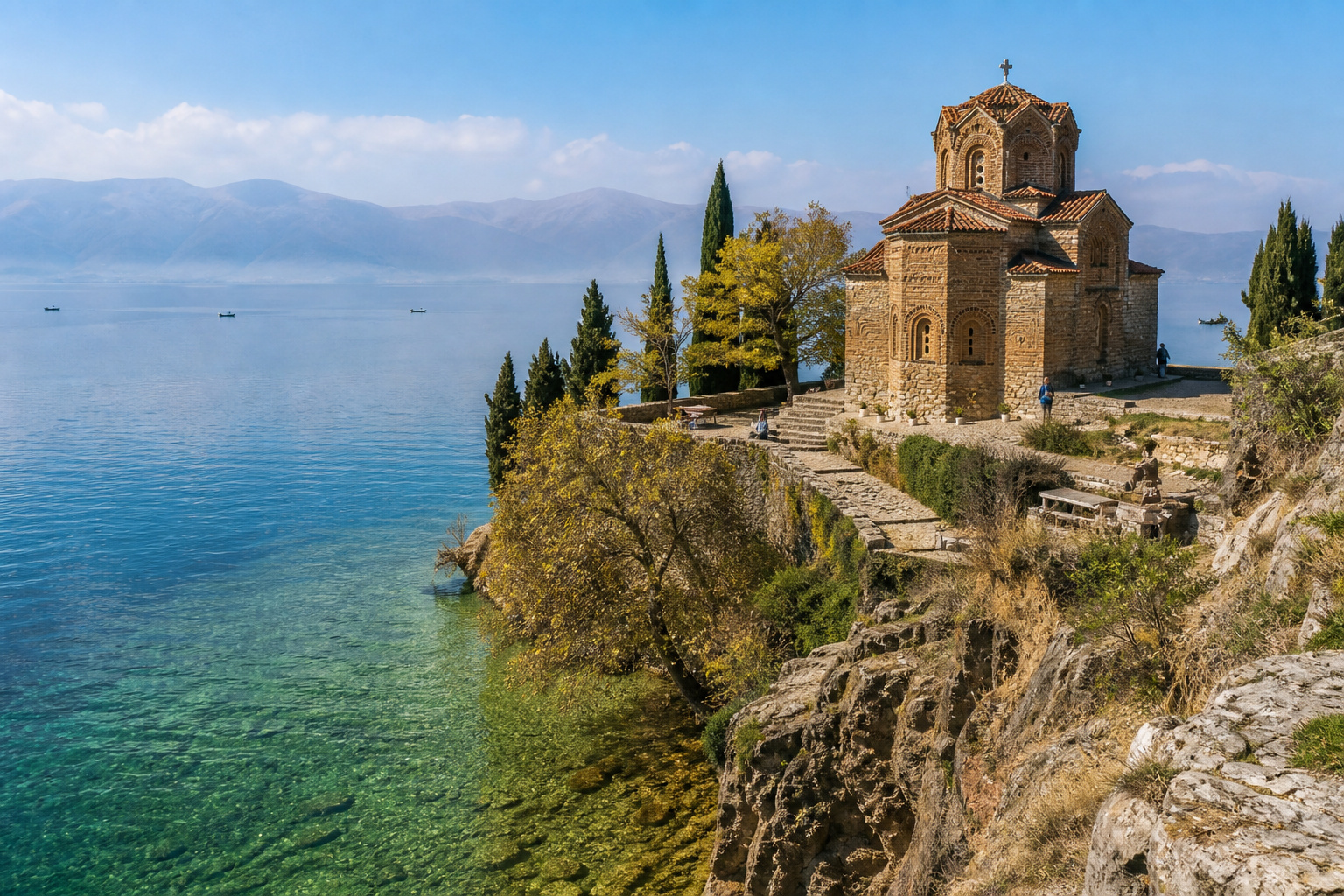 Tirana → Ohrid → Skopje · two capitals & a sacred lake
