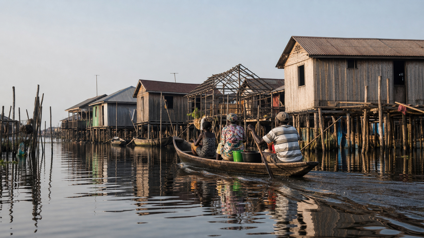 Benin Ganvie Pirogue Stilt Village