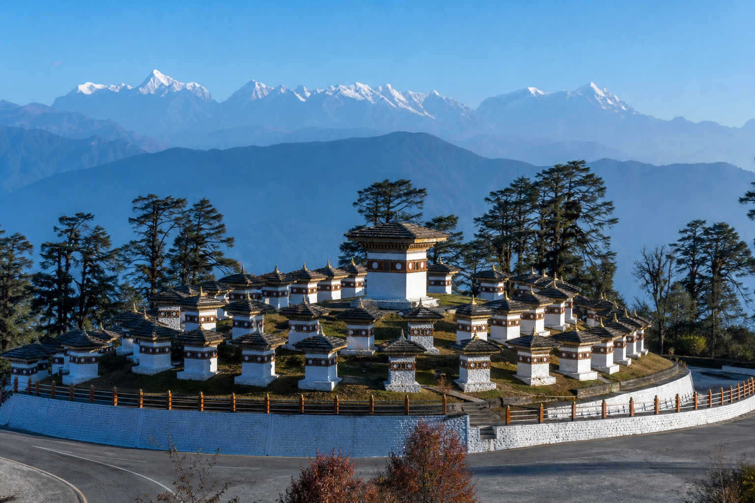 Bhutan Dochula Pass 108 Chortens
