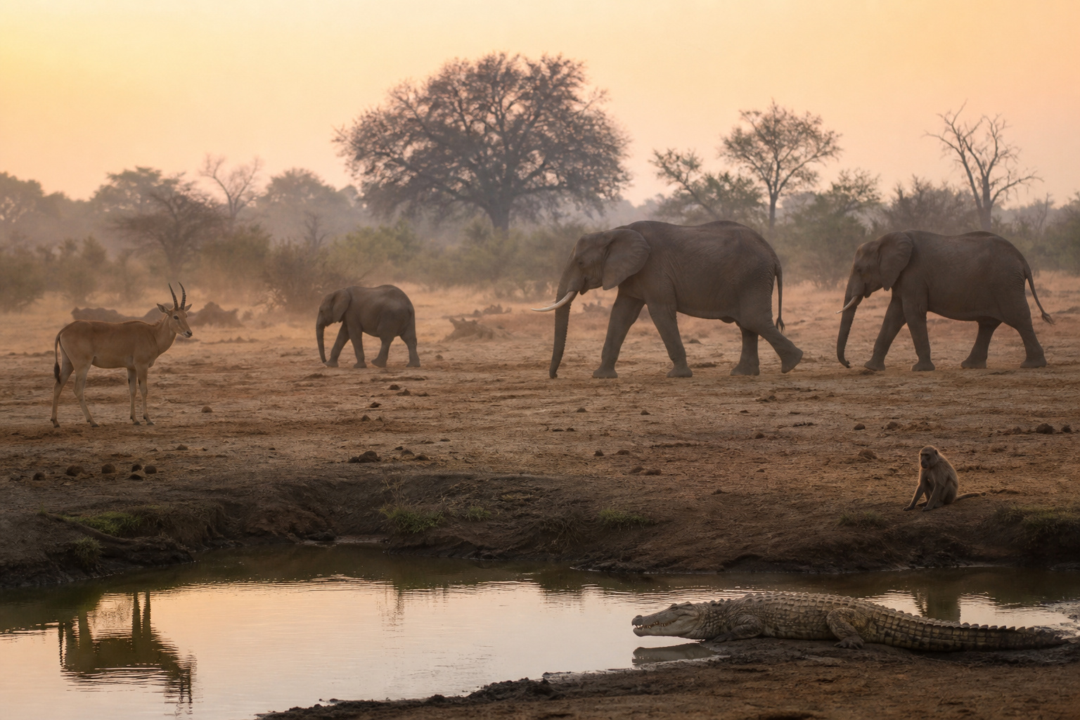 Nazinga · elephants at dawn → Ouagadougou
