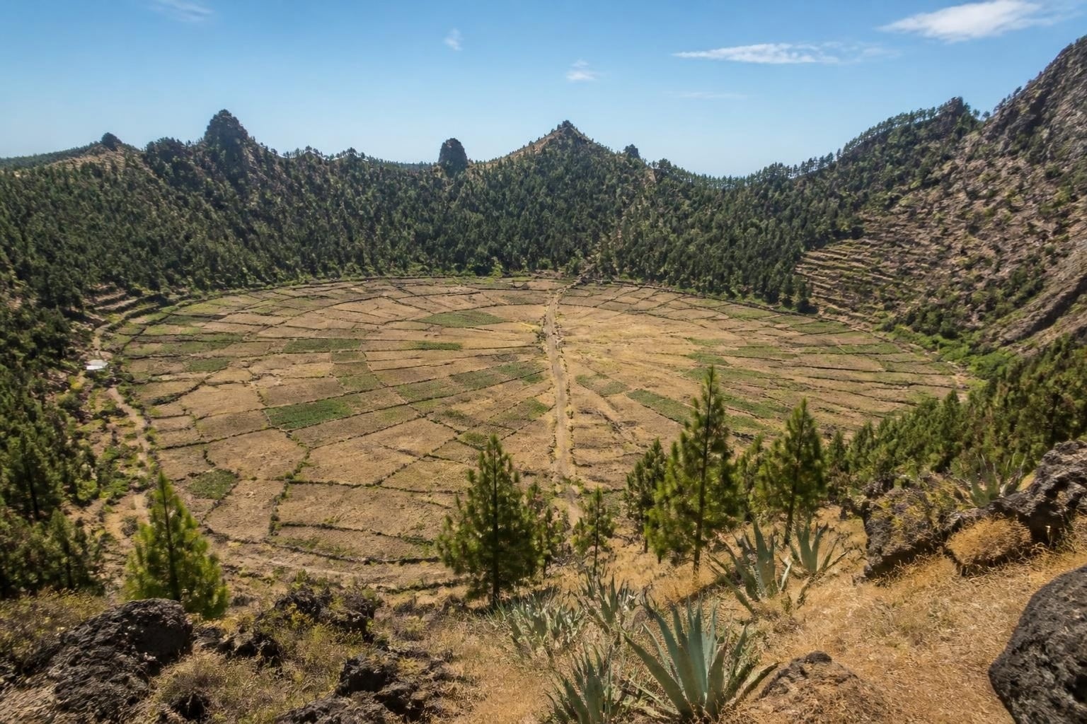 The farmed floor of the Cova crater, Santo Antão, Cabo Verde