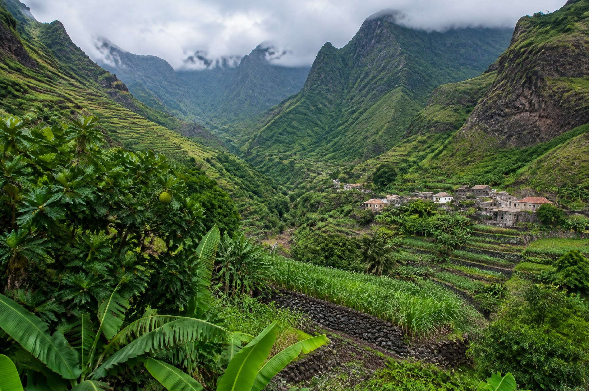 The terraced Paul Valley on Santo Antão, Cabo Verde