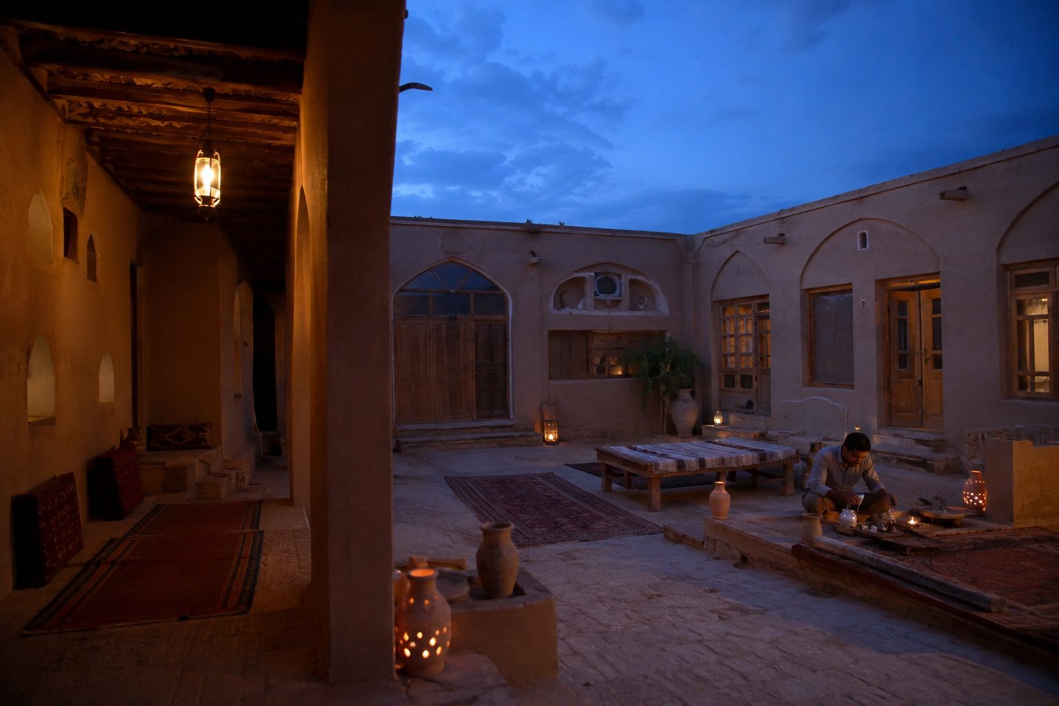 The Varzaneh Desert · dunes and an ecolodge night