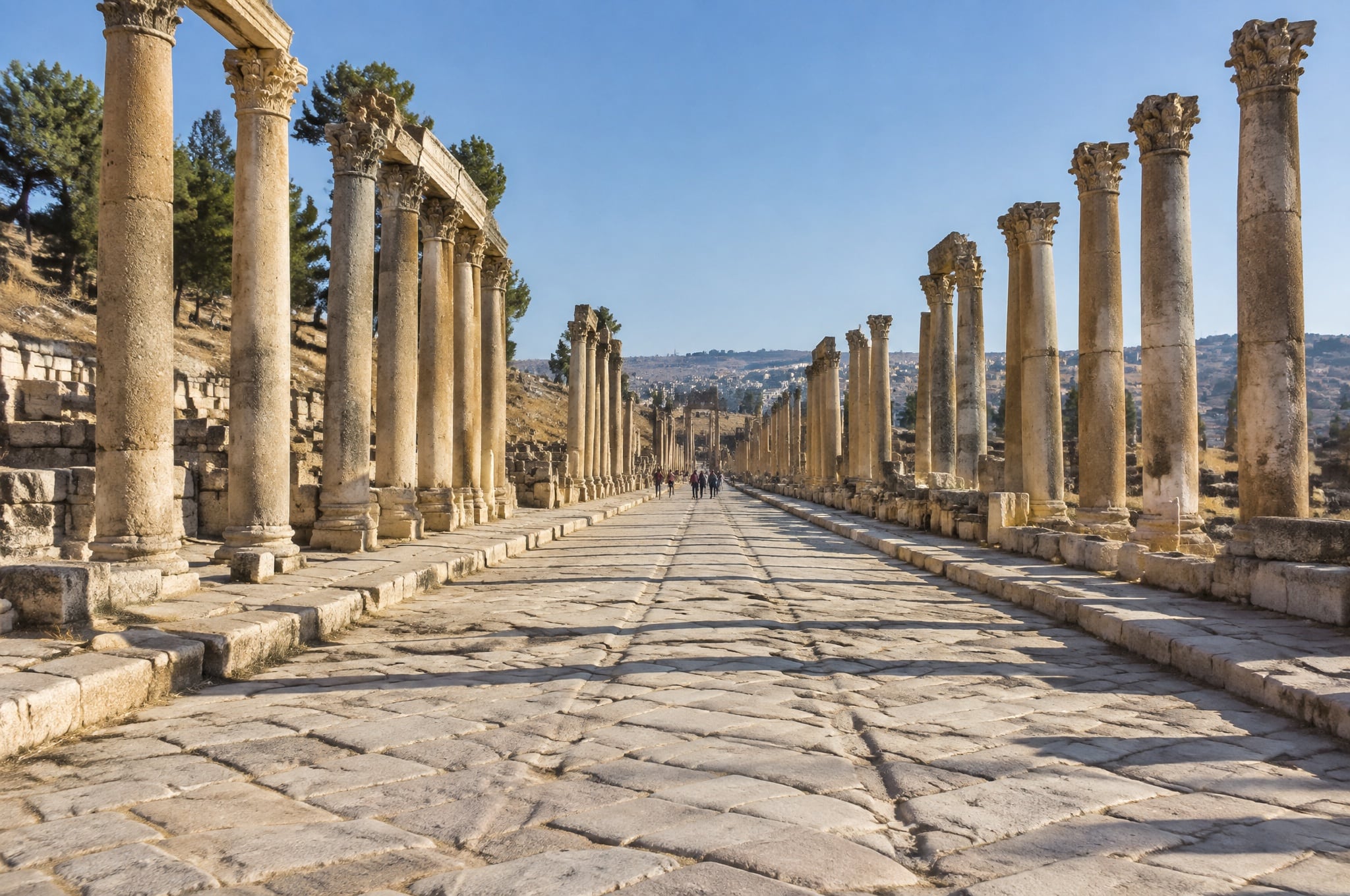 The colonnaded street at Jerash, Jordan