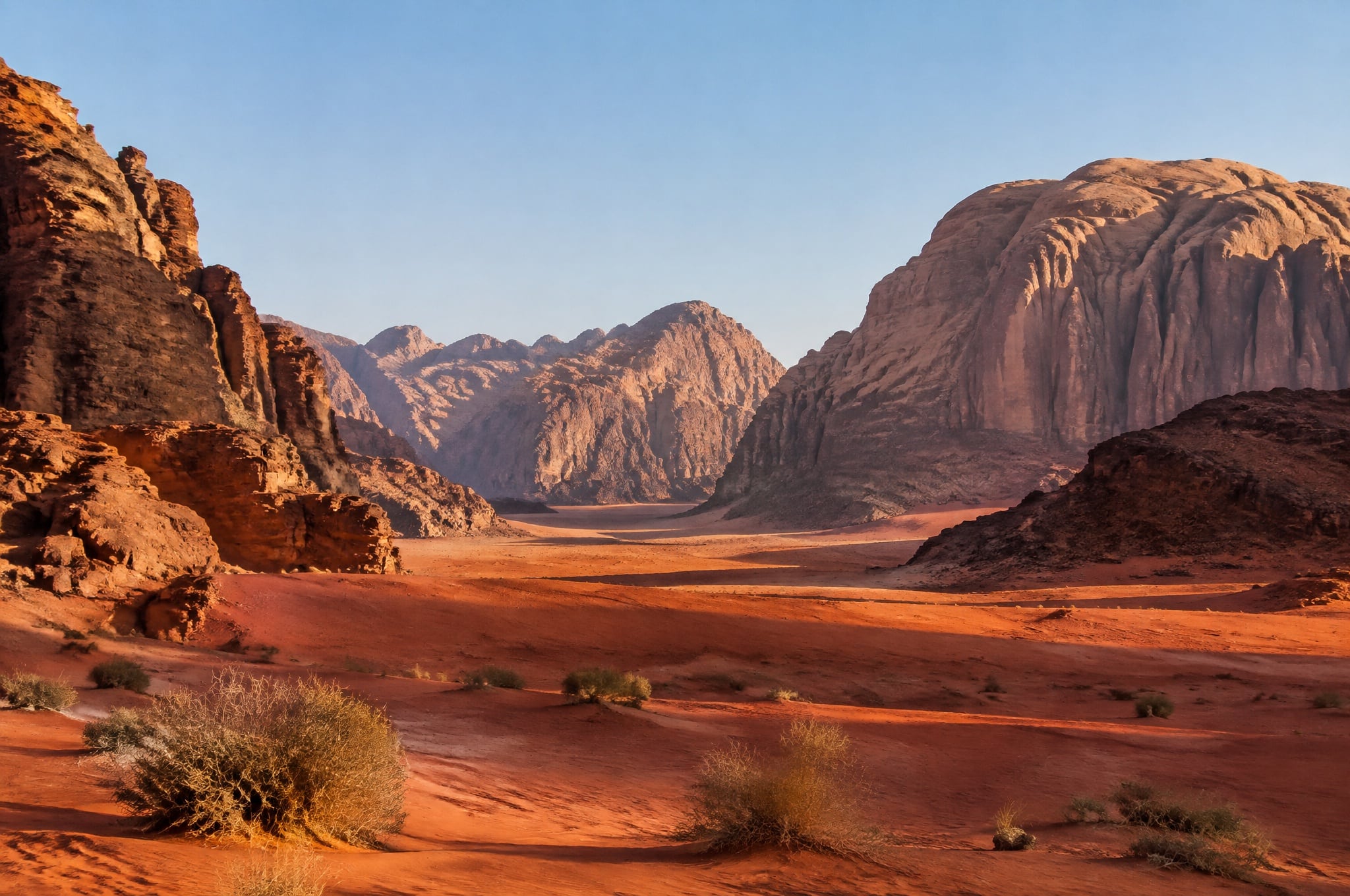 The sandstone and granite desert of Wadi Rum, Jordan