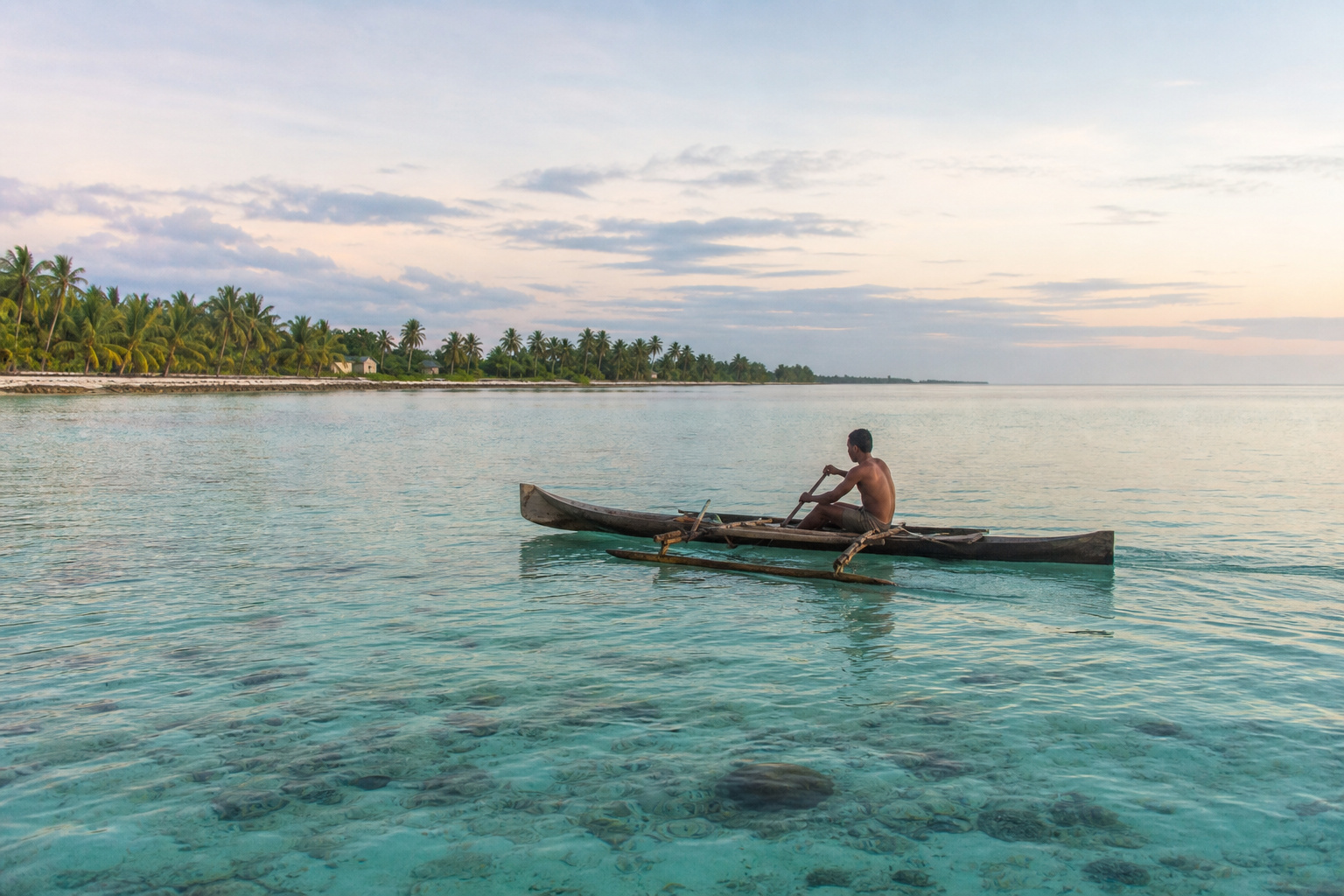 Kiribati Tarawa Atoll Outrigger Canoe