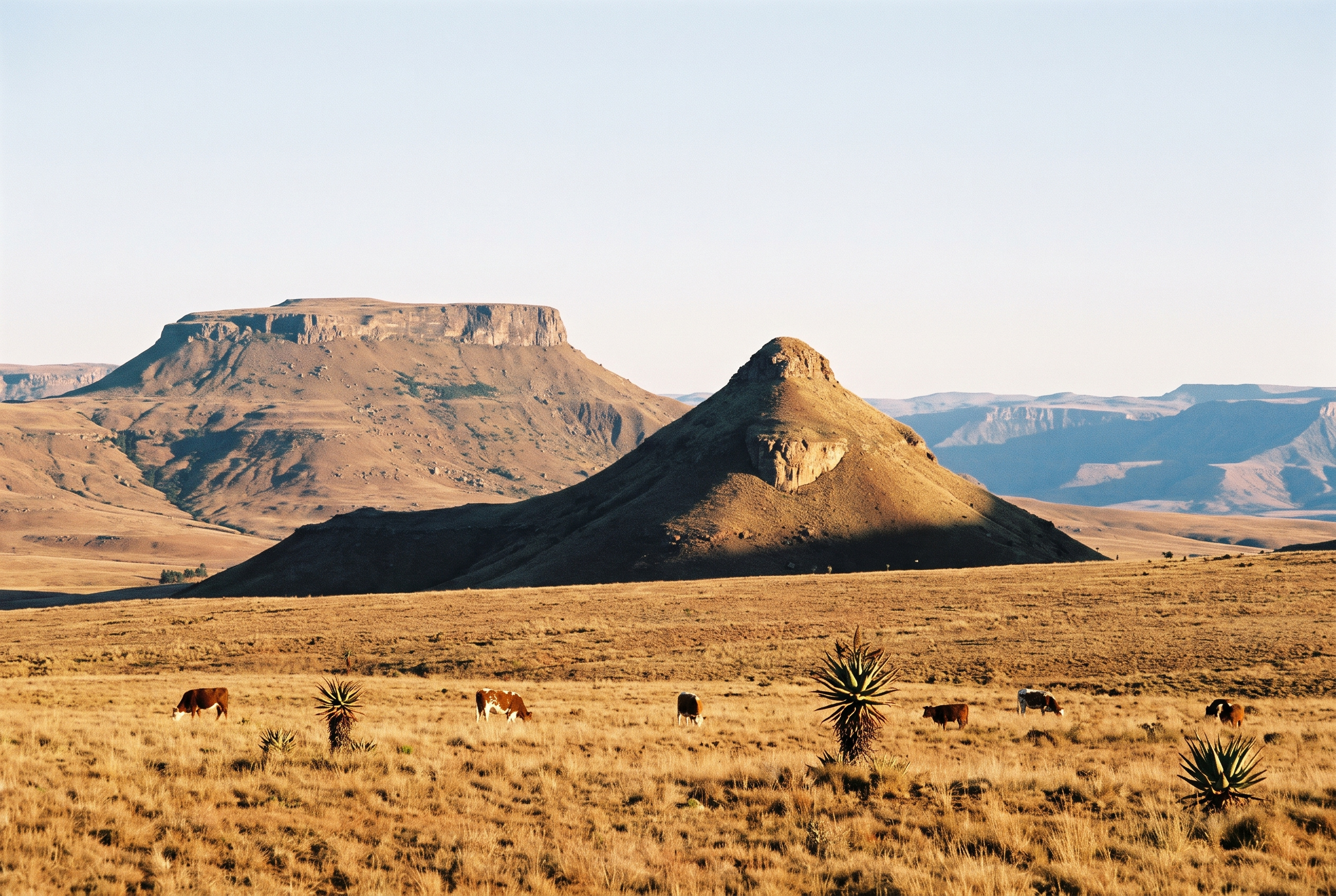 Mount Qiloane beside the Thaba-Bosiu heritage landscape in Lesotho
