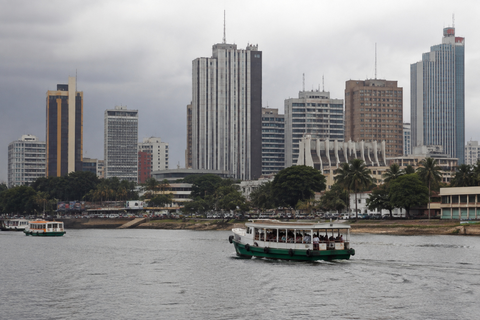 The Plateau skyline across the lagoon in Abidjan
