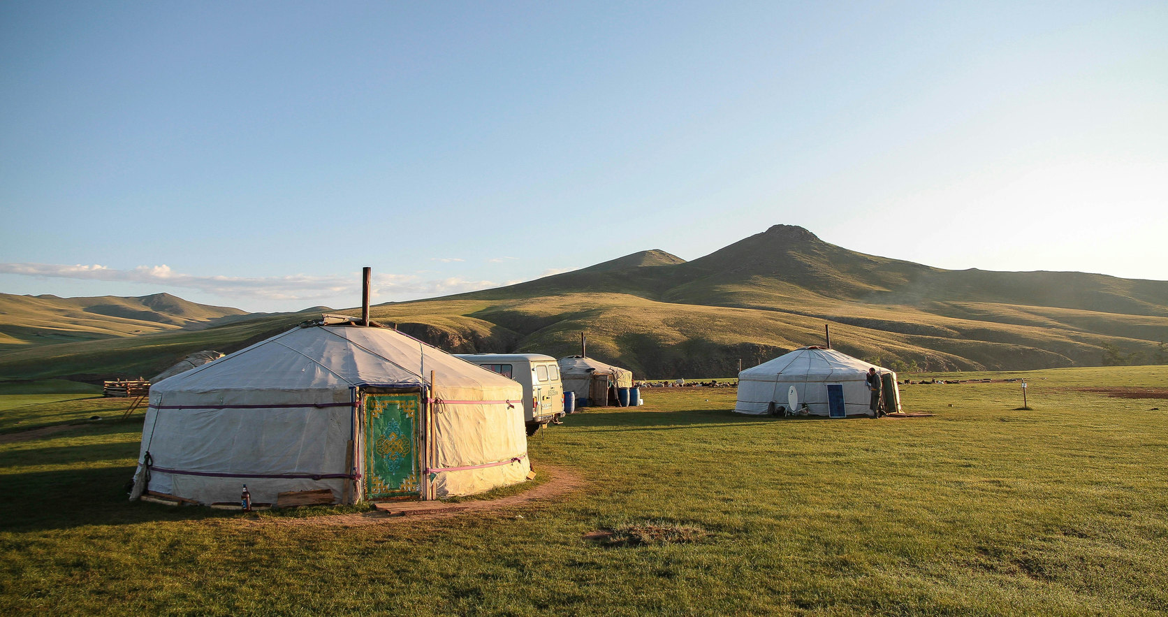 Ger camp on the Mongolian steppe