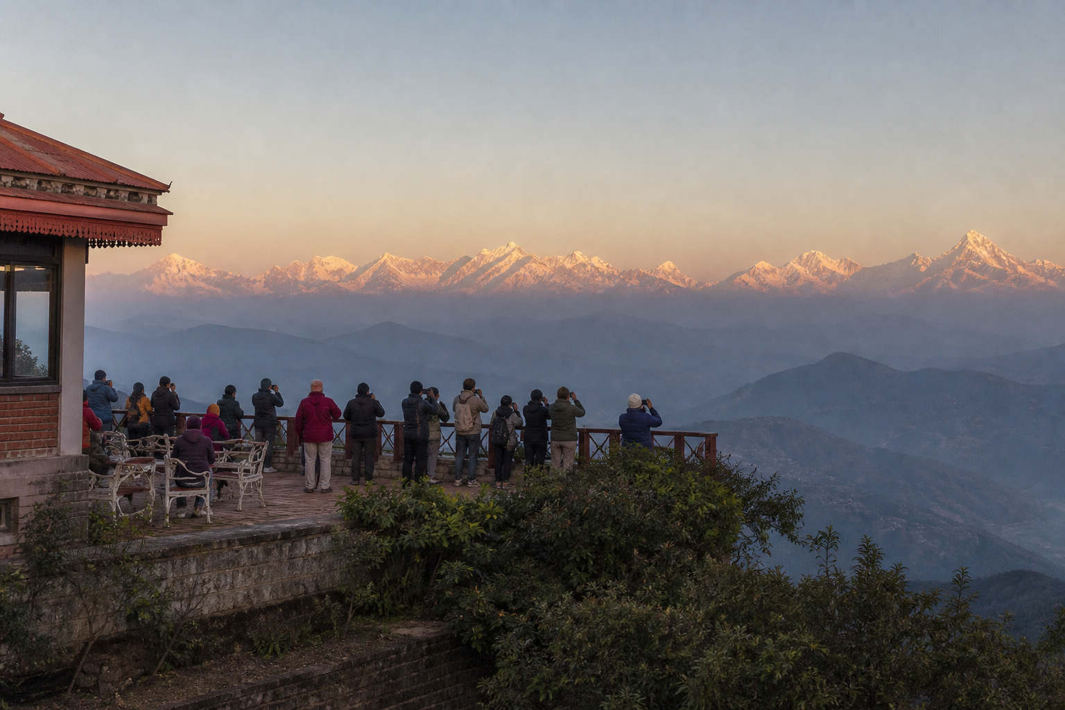 Nagarkot · the Himalayan dawn, then Panauti and Namobuddha