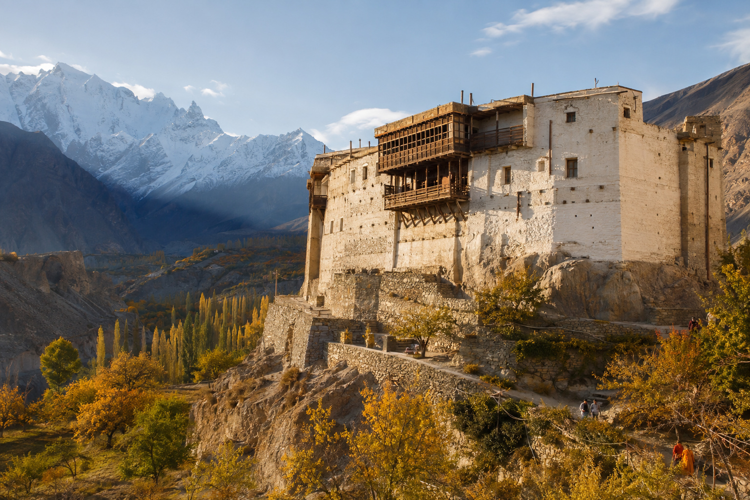 Hopar Glacier and the Forts of Hunza