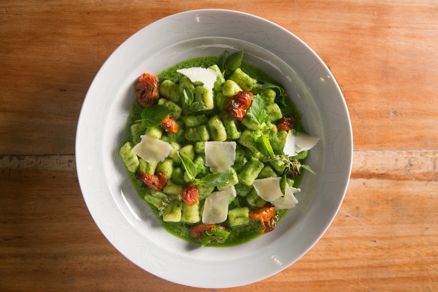 Yucca gnocchi with pesto