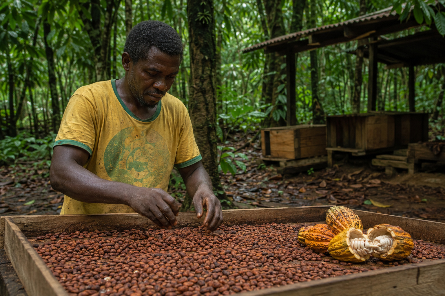Obô Natural Park · into the forest, and a chocolate table