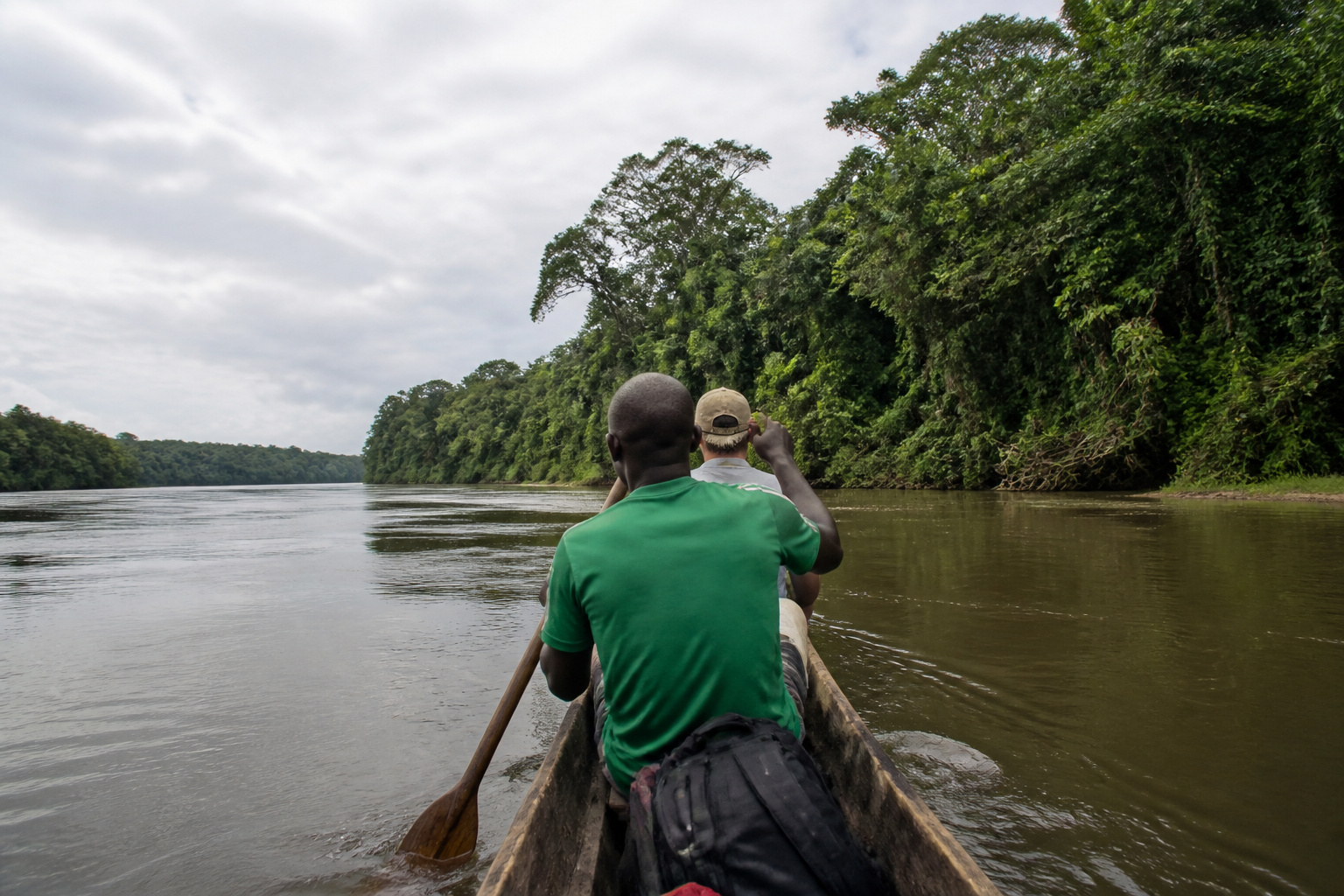 East to Tiwai Island · rainforest by canoe