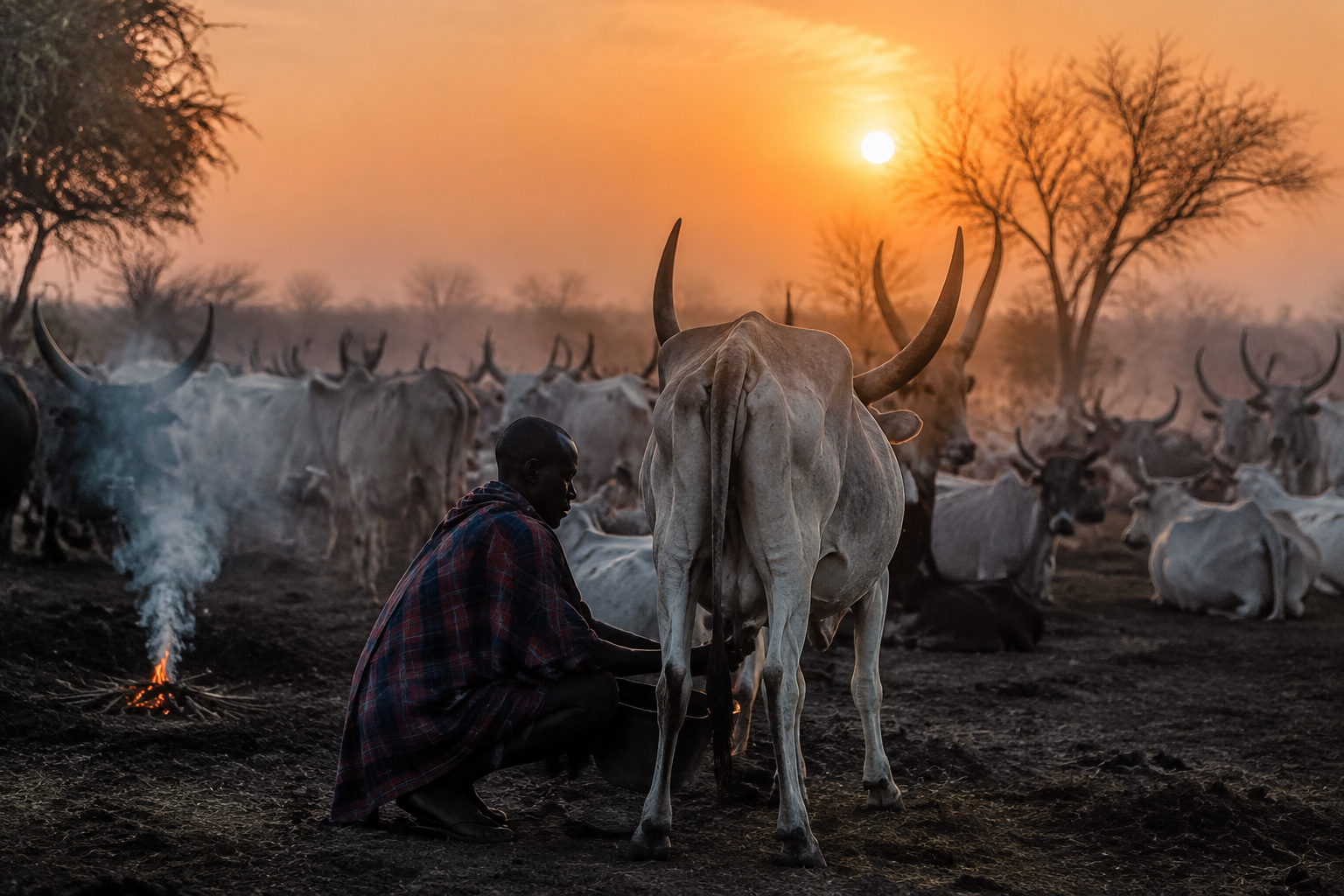 Sunrise with the herds