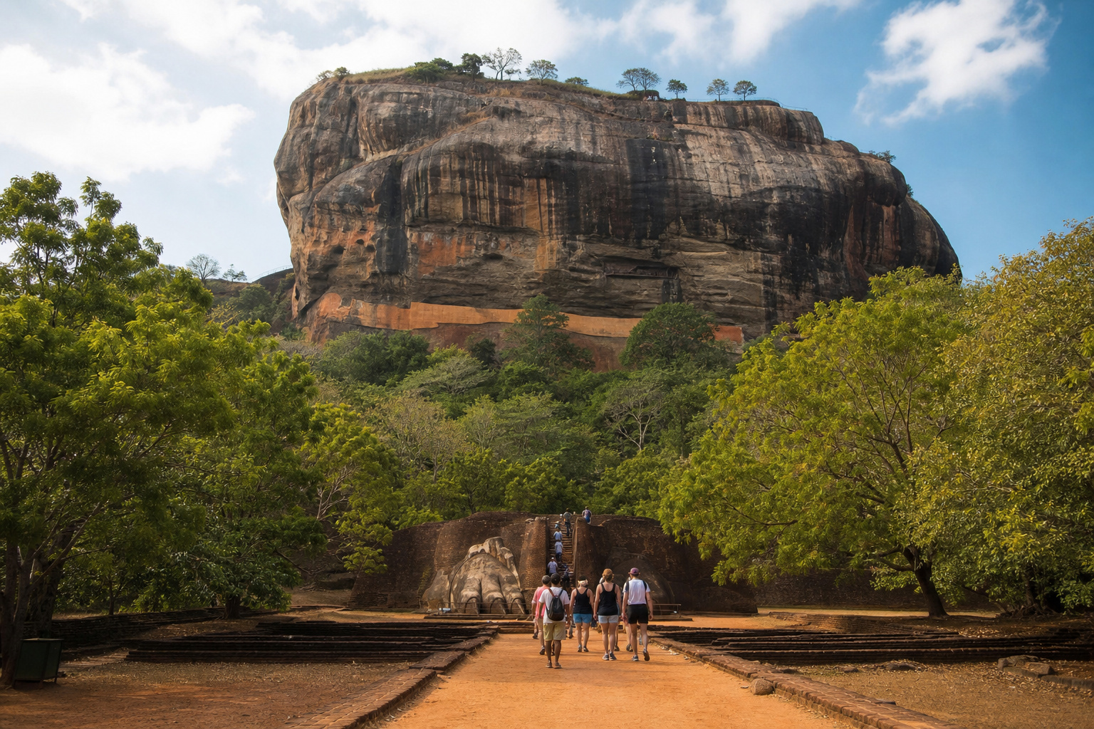 Dambulla caves → Sigiriya's lion rock