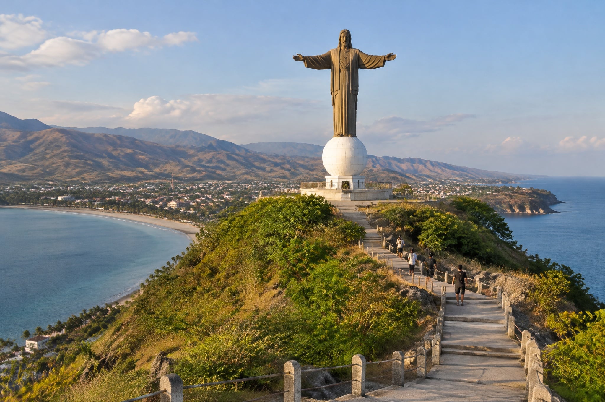 The Cristo Rei statue above Dili, Timor-Leste
