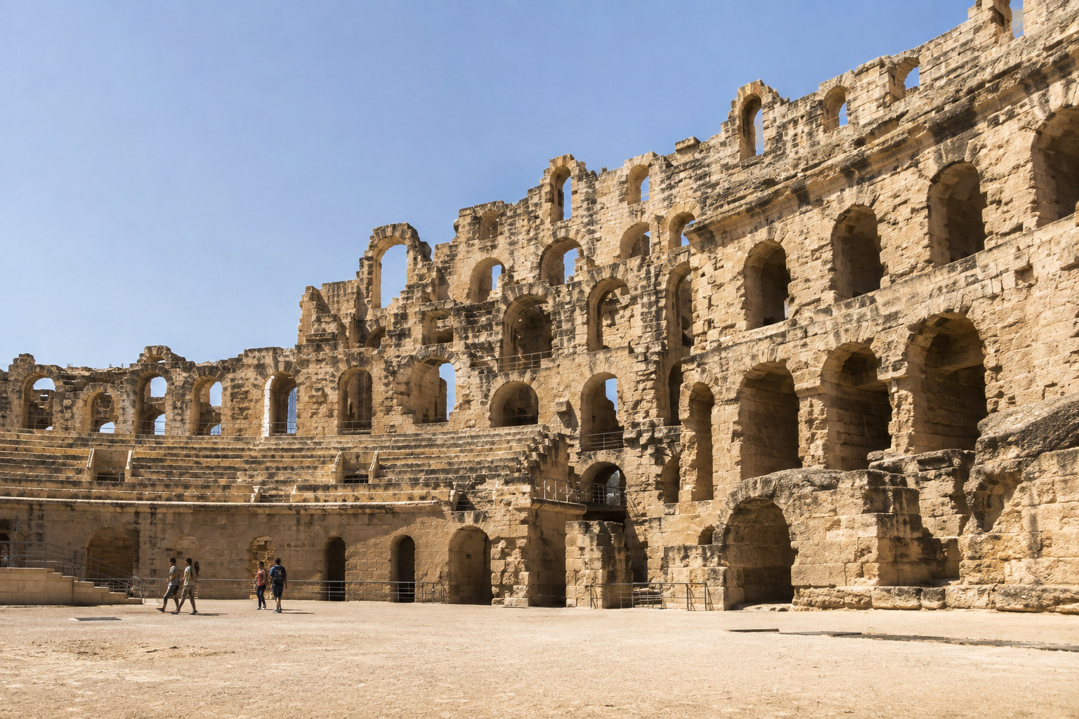 The arcades of the Roman amphitheatre at El Jem, Tunisia